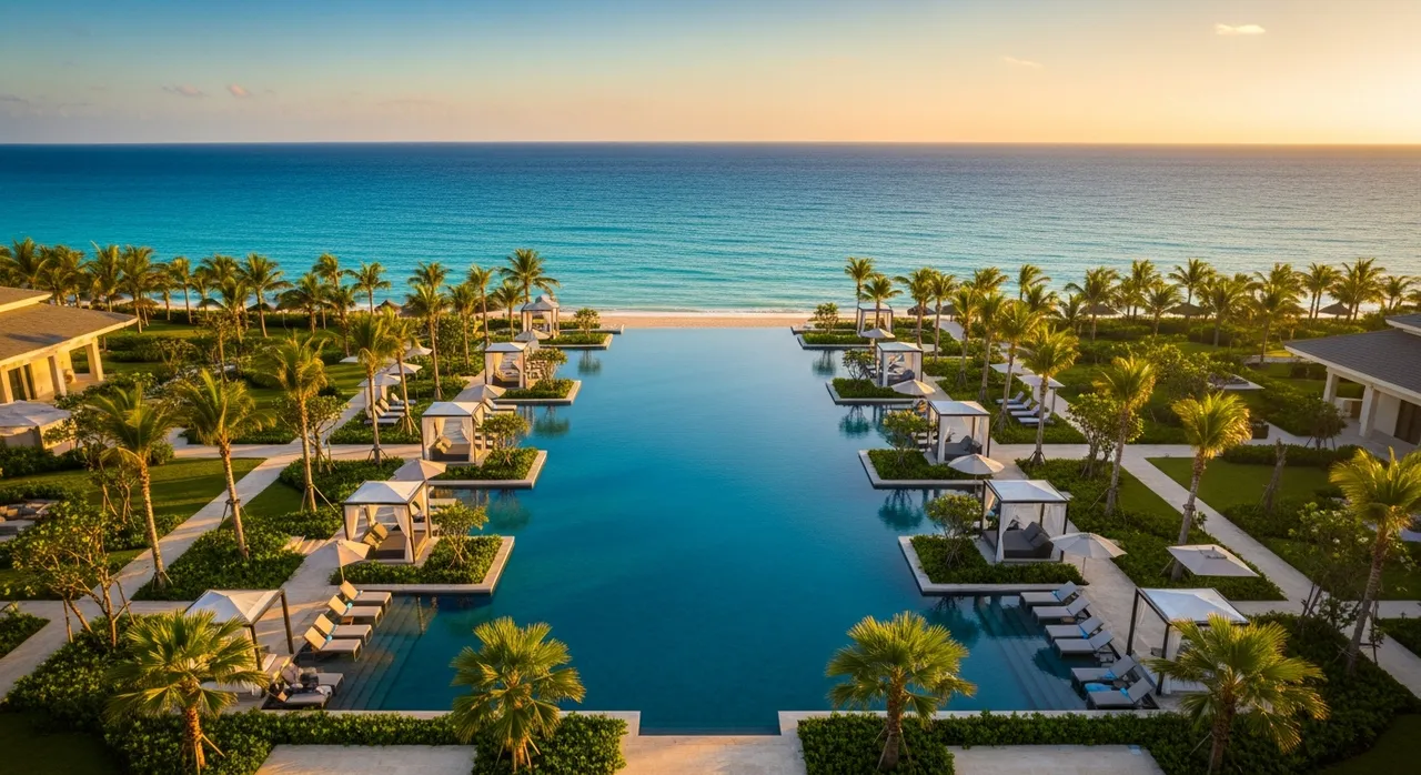Tropical luxury resort infinity pool